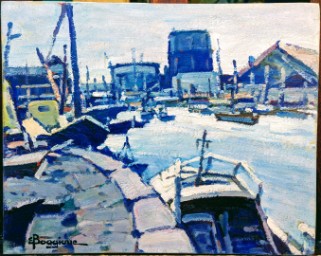Enrico Boggione (1889-1985) - olio su tavola - periodo inglese 1968 - misure cm 24x30
