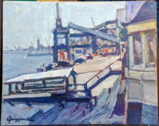 Enrico Boggione (1889-1985) - olio su tavola - periodo inglese 1971 - misure cm 24x30