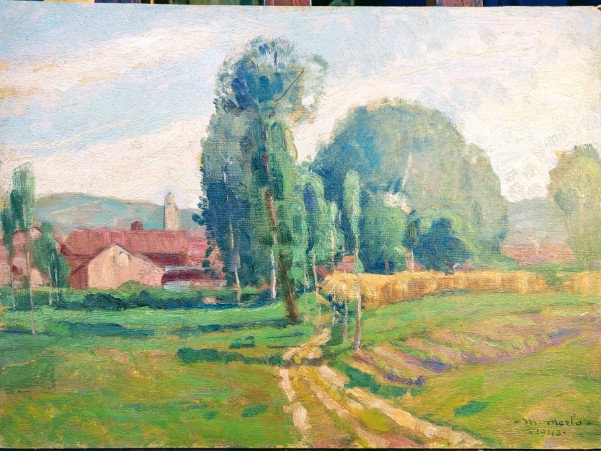 Metello Merlo (1886-1964) - olio su tavola - 1943 - misure cm 35x48