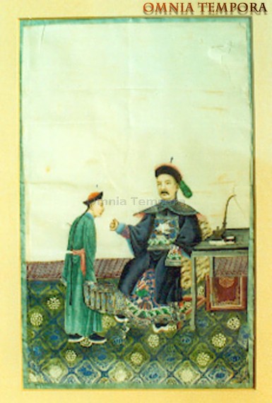 Anonimo - Cina XIX Sec. - Dipinto con colori minerali su carta di riso - cm 25 x 35