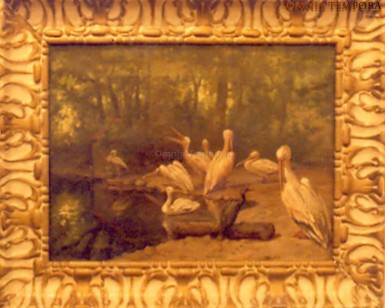 Marinus Adrianus Koekkoek II - (1873-1944) - Pellicani - olio su tela - cm 46 x 35