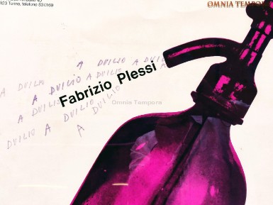 Fabrizio Plessi - intervento a mano su manifesto mostra 1975 in omaggio a Duilio Gambino - misura cm 50x70 - pezzo unico