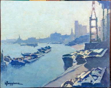 Enrico Boggione (1889-1985) - olio su tavola - periodo inglese 1970 - misure cm 24x30