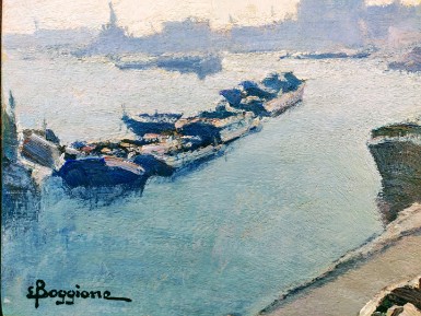 Enrico Boggione (1889-1985) - olio su tavola - periodo inglese 1970 - misure cm 24x30