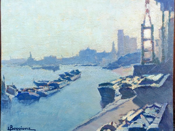 Enrico Boggione (1889-1985) - olio su tavola - periodo inglese 1970 - misure cm 24x30