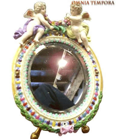 Specchierina Meissen - specchio in cristallo di rocca - cm. 27 x 17