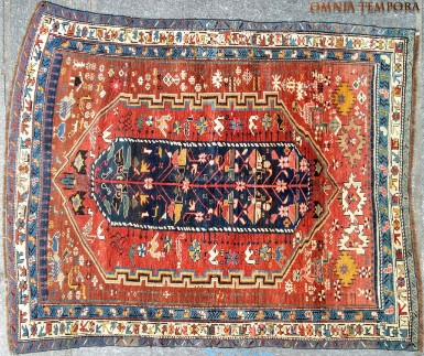Tappeto caucasico shirvan antico - ottimo stato di conservazione - misure cm ft 147x120