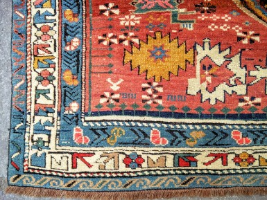 Tappeto caucasico shirvan antico - ottimo stato di conservazione - misure cm ft 147x120