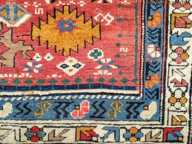 Tappeto caucasico shirvan antico - ottimo stato di conservazione - misure cm ft 147x120