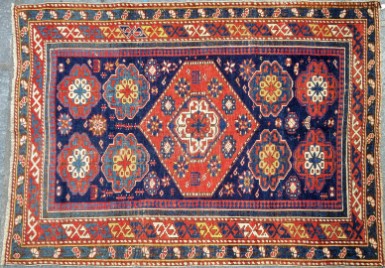 Tappeto caucasico shirvan antico - stato di conservazione discreto - misure cm ft 158x111