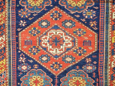 Tappeto caucasico shirvan antico - stato di conservazione discreto - misure cm ft 158x111