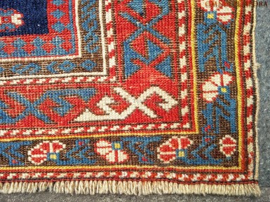 Tappeto caucasico shirvan antico - stato di conservazione discreto - misure cm ft 158x111