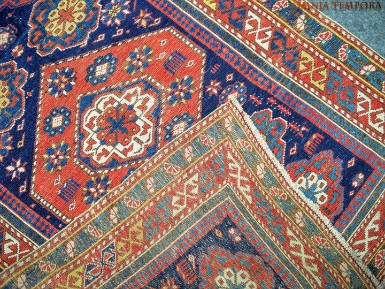 Tappeto caucasico shirvan antico - stato di conservazione discreto - misure cm ft 158x111