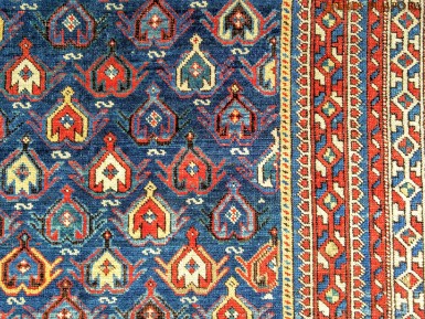 Tappeto caucasico shirvan antico - perfetto stato di conservazione - misure ft cm 190x125